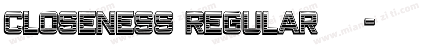 Closeness Regular字体下载字体转换